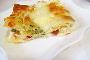 Lasagne cu paste,ciuperci si legume