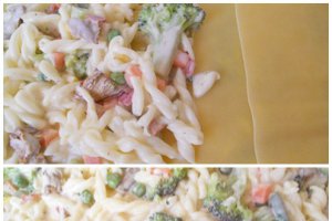 Lasagne cu paste,ciuperci si legume