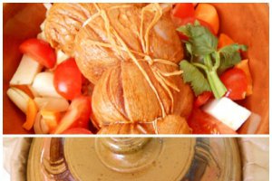 Pulpă de viţel cu legume înăbuşită la cuptor