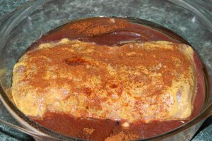 Cotlet de porc marinat cu mustar si ciuperci