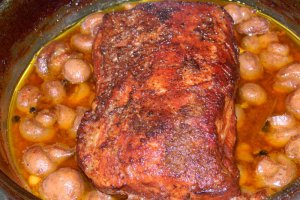 Cotlet de porc marinat cu mustar si ciuperci