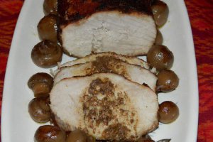 Cotlet de porc marinat cu mustar si ciuperci