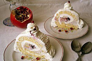 Rulada cu mascarpone si afine