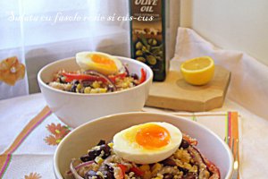 Salata cu fasole rosie si cus-cus