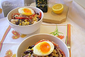 Salata cu fasole rosie si cus-cus