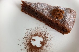 Prăjitură cu nucă, cacao şi portocală - de post