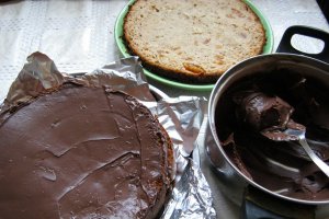Tort de ciocolata cu blat de caise