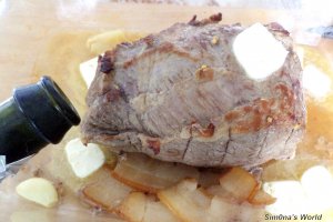 Pulpa de porc la cuptor, cu legume sotate
