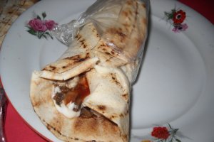 Shaorma cu ciuperci si struguri