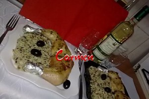 Orez salbatic cu miez de floarea soarelui si copane de pui