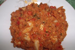 Mancare de linte cu legume si piept de pui