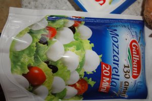 Paste cu parmesan si baby mozzarella