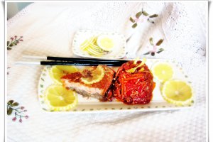 Somon cu legume chinezești