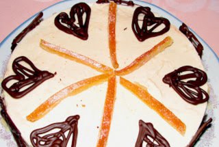 Tort cu mousse de ciocolata si portocale