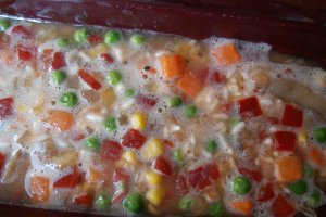 Terina de pui cu orez si legume