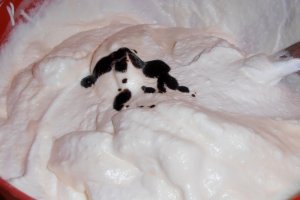 Tort de inghetata cu ciocolata, zmeura si bezea
