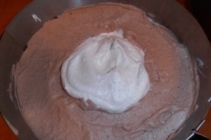 Tort de inghetata cu ciocolata, zmeura si bezea