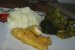 Felii crocante de peste cu piure de cartofi,broccoli si pastai verzi-2