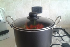Ardei umpluti cu piept de pui si risotto