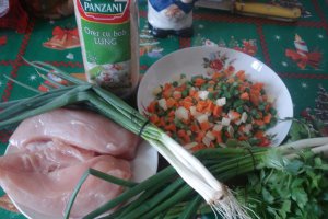 Orez cu legume si piept de pui