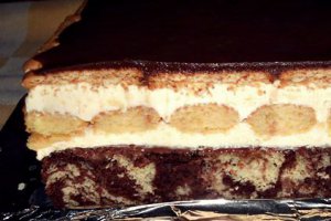 Prajitura cu crema de vanilie ,piscoturi si biscuiti