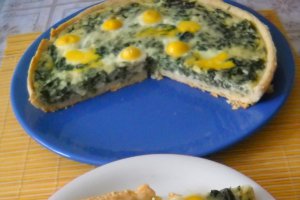 Tarta cu spanac si oua de prepelita