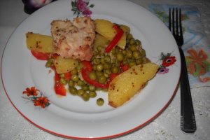Peste cu mustar si legume