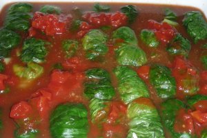 Sarmalute vegetariene in frunze de salata