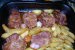 Ceafa de porc cu carnati ,cartofi si bere la cuptor-1