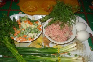 ''Briose'' cu carne si legume