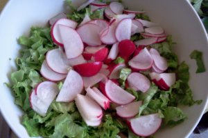 Salata cu salata verde,rosii si ceapa