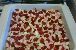 Negresa cu crema de marshmallow si glazura cu orez expandat
