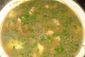 Tocanita de cartof cu carnita de porc si marar