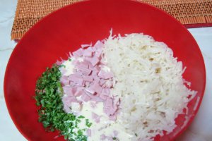 Salata de telina cu sunca si Miez de lapte