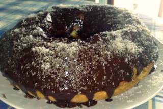 Tort cu Nuttela si nuca de cocos (Torta con Nuttela e noce di cocco)