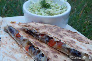 Quesadilla cu sunca si ciuperci