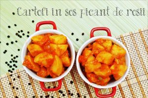 Cartofi in sos picant de rosii