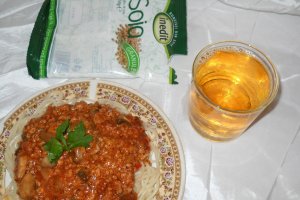 Spaghete cu soia si siuperci