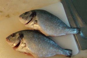 Dorada imbracata in sare la cuptor