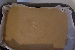 Negresa cu glazura de ciocolata si nuca de cocos