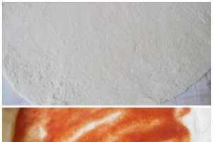 Pizza cu şuncă şi ciuperci