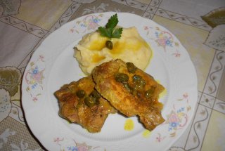 Ceafa de porc cu curcuma si capere