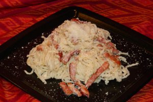 Spaghete carbonara, reţetă cu smantana