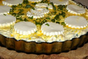 Budinca cu tortellini si 2 feluri de branza