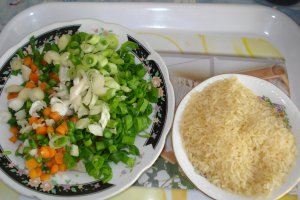 Orez cu legume si pulpa de pui