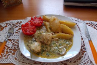 Ciulama de pui cu ciuperci si smantana