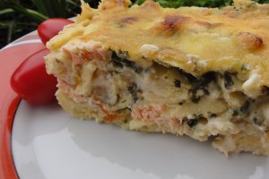 Tagliatelle cu somon si spanac