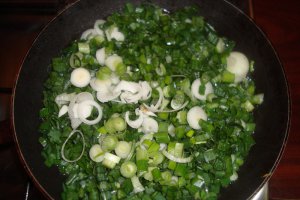 Omleta cu cascaval si ceapa verde