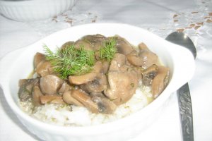 Ciulama de ciuperci in vasul Zepter cu orez basmati