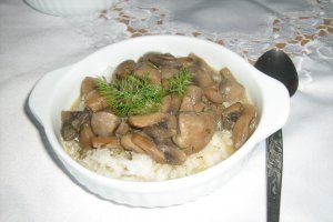 Ciulama de ciuperci in vasul Zepter cu orez basmati